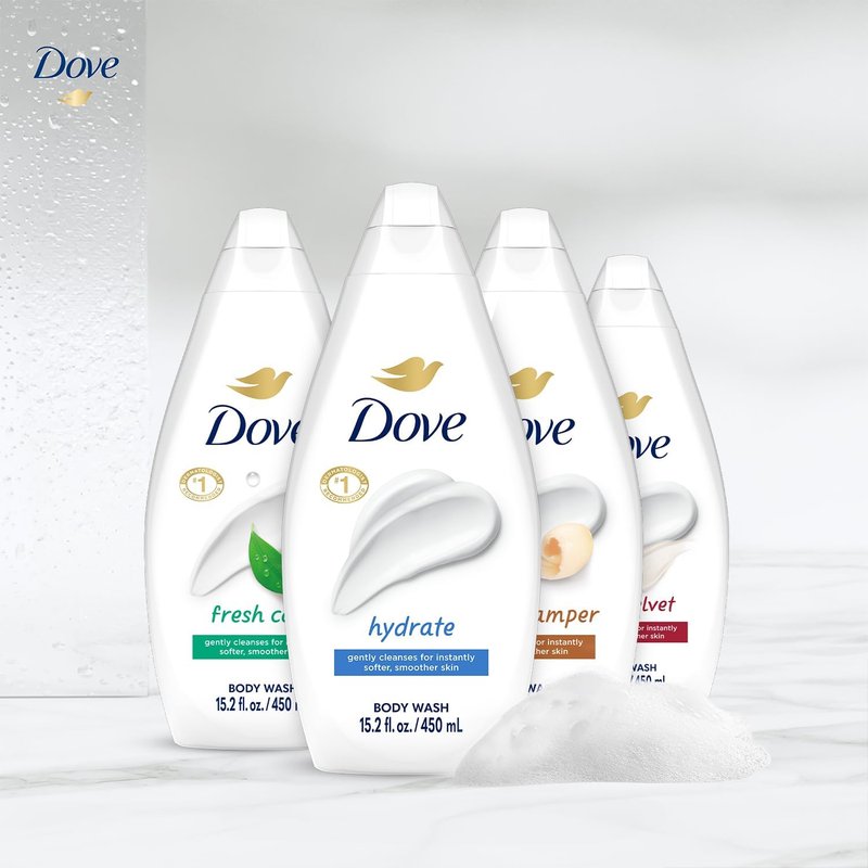 Dove Body Wash Variety Pack - Hydrating & Gentle Care | 6 x 15.2 Oz Bottles