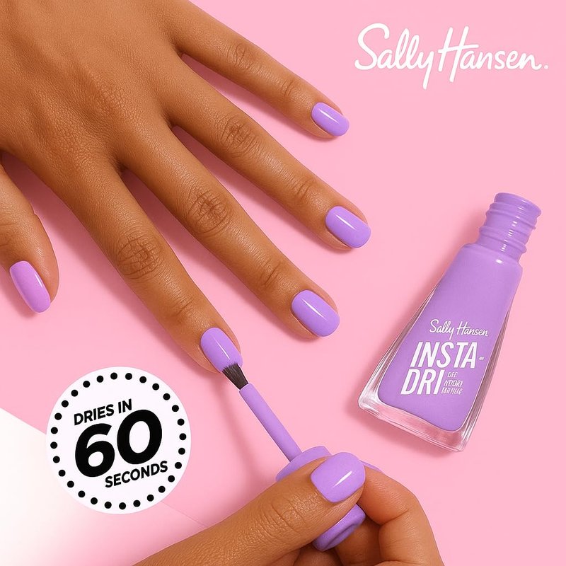 Sally Hansen Insta-Dri Galactic Nail Polish | Quick Dry, Long Lasting, Streak-Free Shine | Semi-Opaque, Shimmery | 110 Ne-Blue-la | Holographic Blue-Purple Nail Color