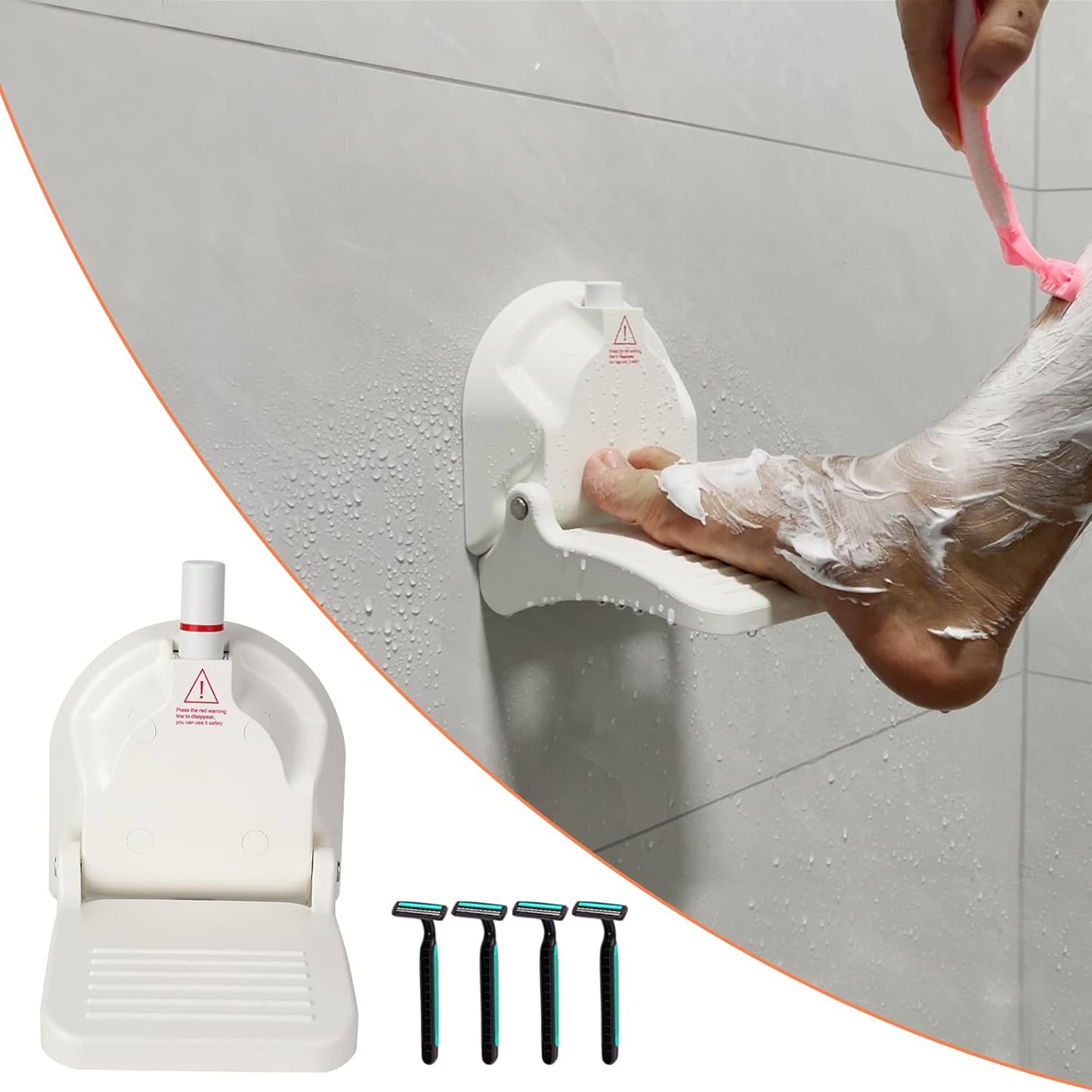 Skiennix Shower Foot Rest - Ideal for Shaving Legs | Portable Design for RV & Travel