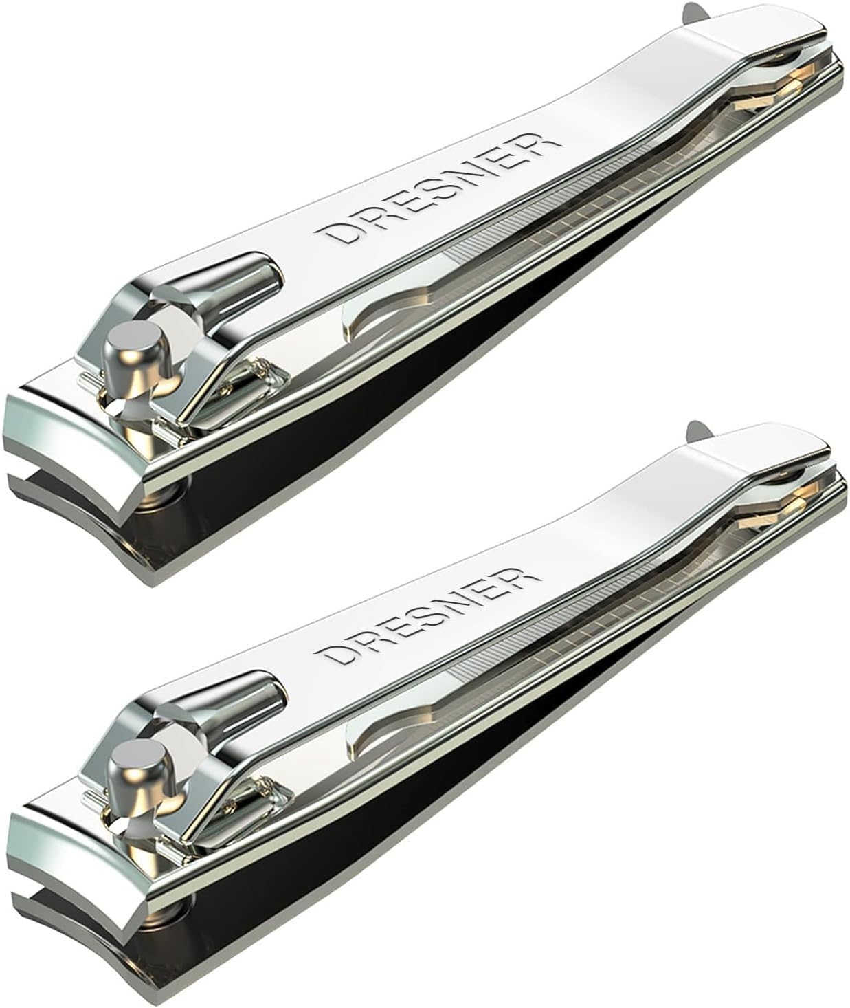 Skiennix Stainless Steel Nail Clippers Set - Professional Fingernail & Toenail Trimmers with Easy Press Lever | 2PCS