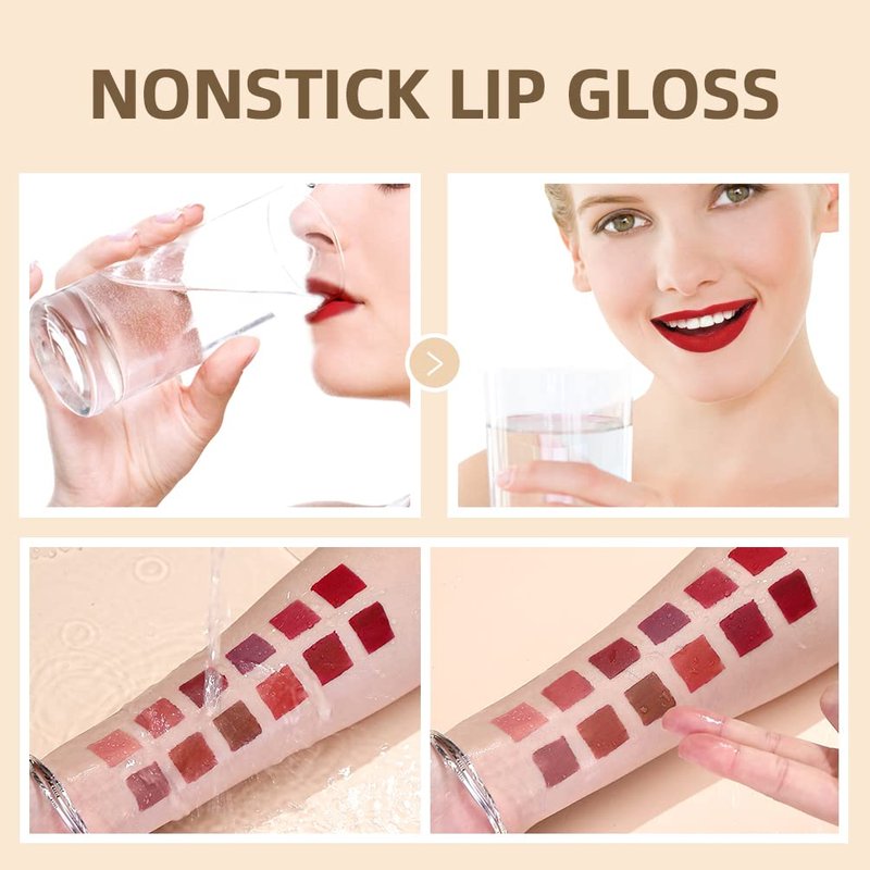 12Pcs Velvet Matte Liquid Lipstick Set - Waterproof Long-Lasting Nudes & Burgundy Shades | Perfect Gift for Women & Teens