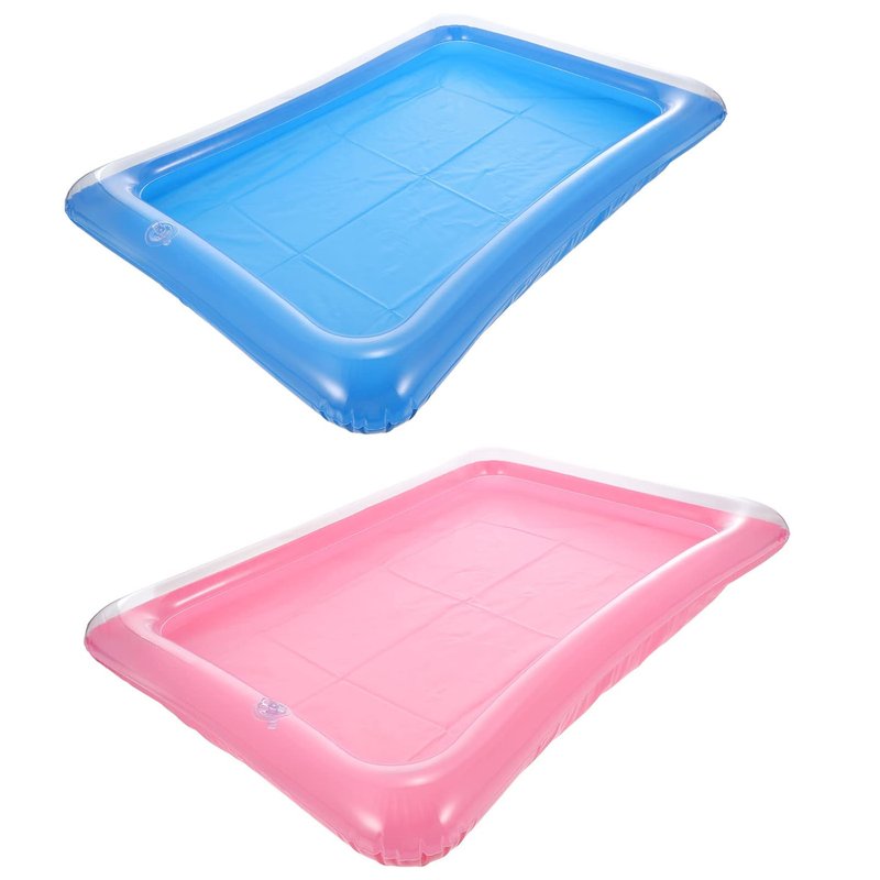 Food Tray 2pcs Luau Inflatable Serving Bars Ice Buffet Salad Serving Trays for Indoor Outdoor Beach Luau Party, Picnic, and Pool Party Cooler