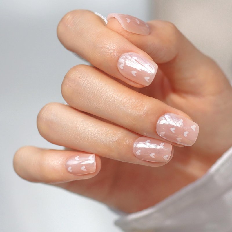 32Pcs Chrome Press On Nails - Short Square Soft Gel Fake Nails | 16 Sizes, Reusable Glue-On Kit