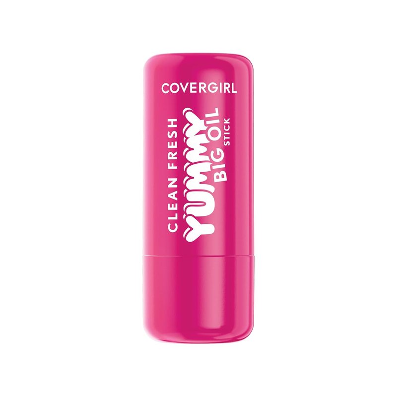 COVERGIRL Clean Fresh Yummy Big Oil Stick - Flavored Lip Oil for Dewy Finish | 110 Juiced In Time (Sheer Cool Pink Fuchsia)