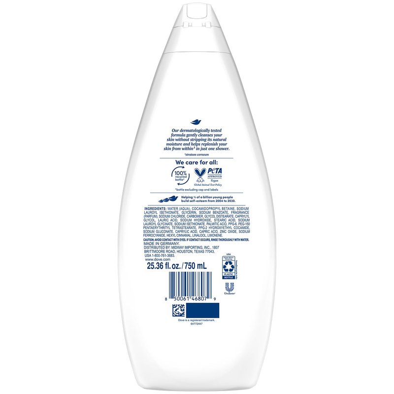 Dove Body Wash - Hydrating Moisturizing Cleanser | Value-Size 4-Pack, 25.36 Oz Each for Soft Skin
