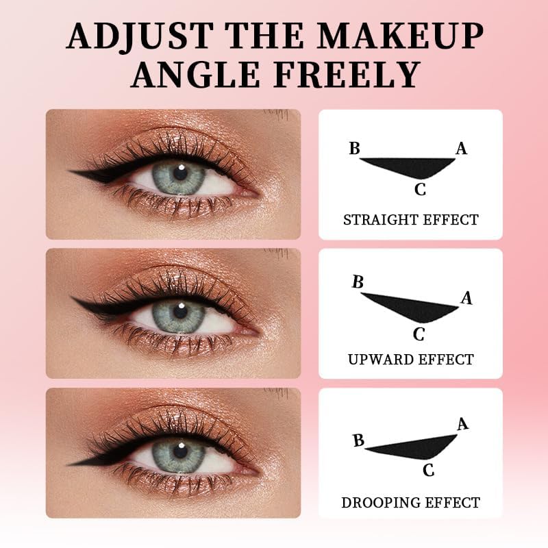 Dual-Ended Eyeliner Stamp Pen - Waterproof Winged Cat Eye Tool, Long-Lasting Matte Finish for Beginners