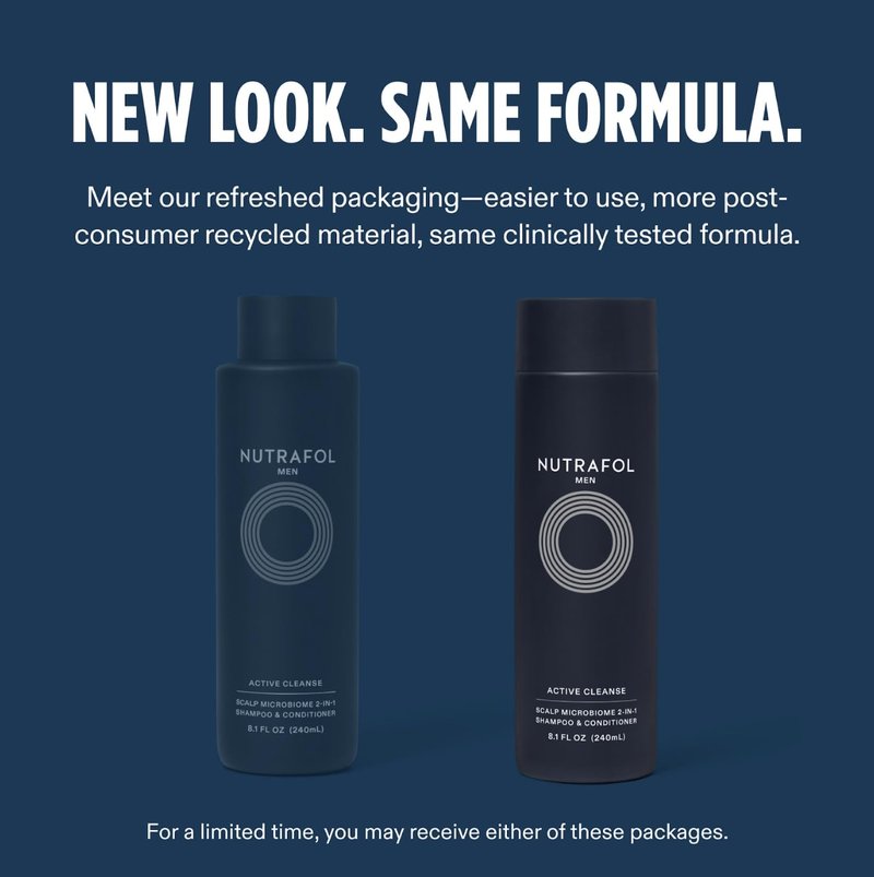 Nutrafol Men's 2-in-1 Shampoo & Conditioner | Hydrating Hair Care for Thinning Hair - 8.1 Fl Oz