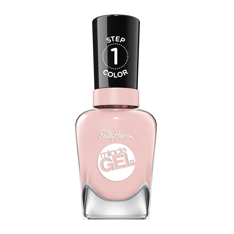 Sally Hansen Miracle Gel Salon Quality Nail Polish | Gel-Like Formula, Two-Step System, No UV Light Needed, Long Lasting | Semi-opaque | 248 Once Chiffon A Time | Light Neutral Pink Nail Polish