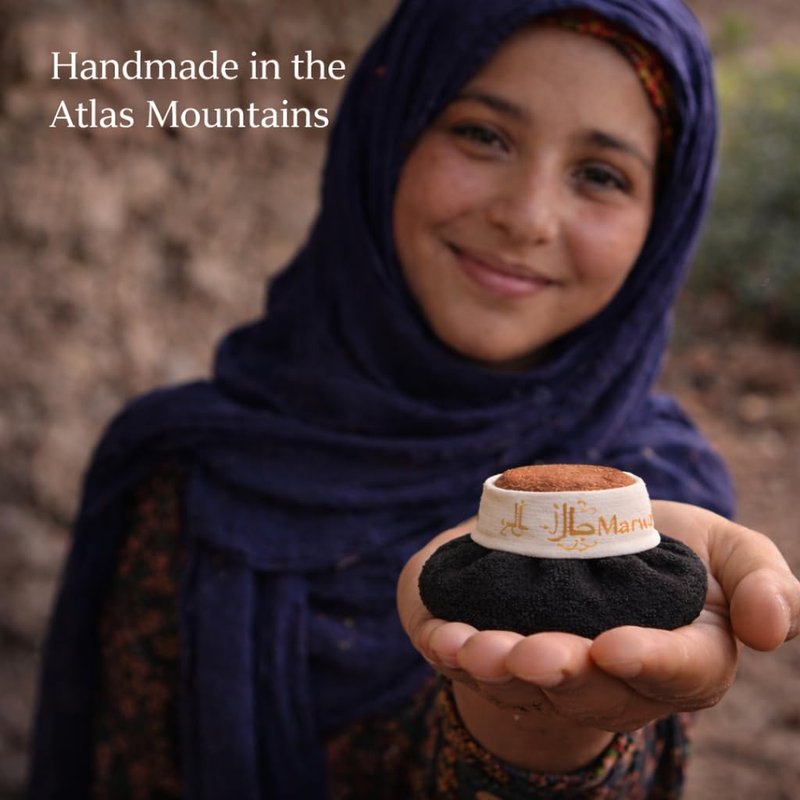 Pumice Stone for Feet – Handmade Moroccan Terracotta Callus Remover, Kessa Fabric Non-Slip Grip, Natural Exfoliator for Cracked Heels Smooth Soft Skin | Hammam Foot Scrubber