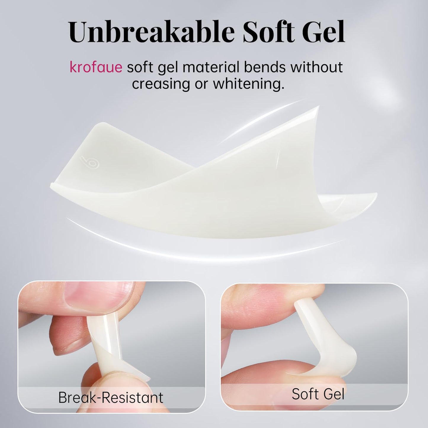 Soft Gel False Nail Tips - 500PCS Half Cover Acrylic Tips for French Style Manicure | 10 Sizes in Box