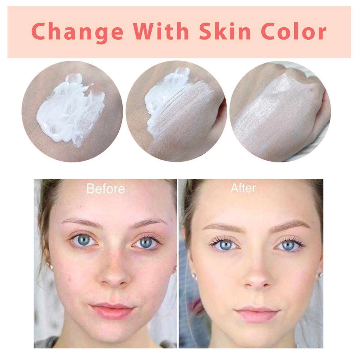 TLM Colour Changing Liquid Foundation - Wrinkle Hiding BB Cream | Moisturizing Fluid for All Skin Tones, SPF 15, 2-Pack