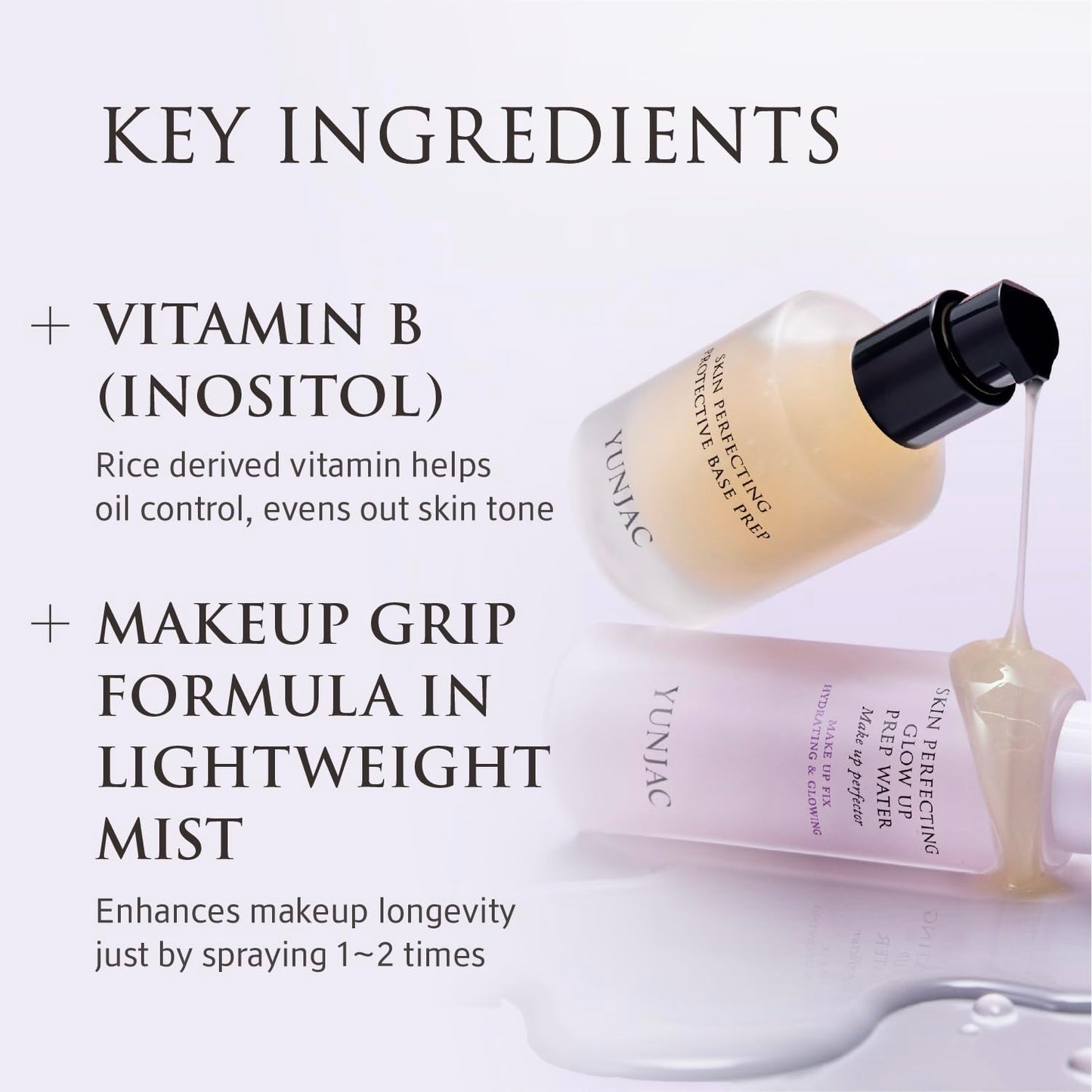 YUNJAC Skin Perfecting Glow Up Prep Water Makeup Fixer(1.69 fl oz) – Lightweight Fine Mist for Long-Lasting Makeup, Glow Booster, Smooth Radiant Skin Finish, Korean Skincare by YUNJAC