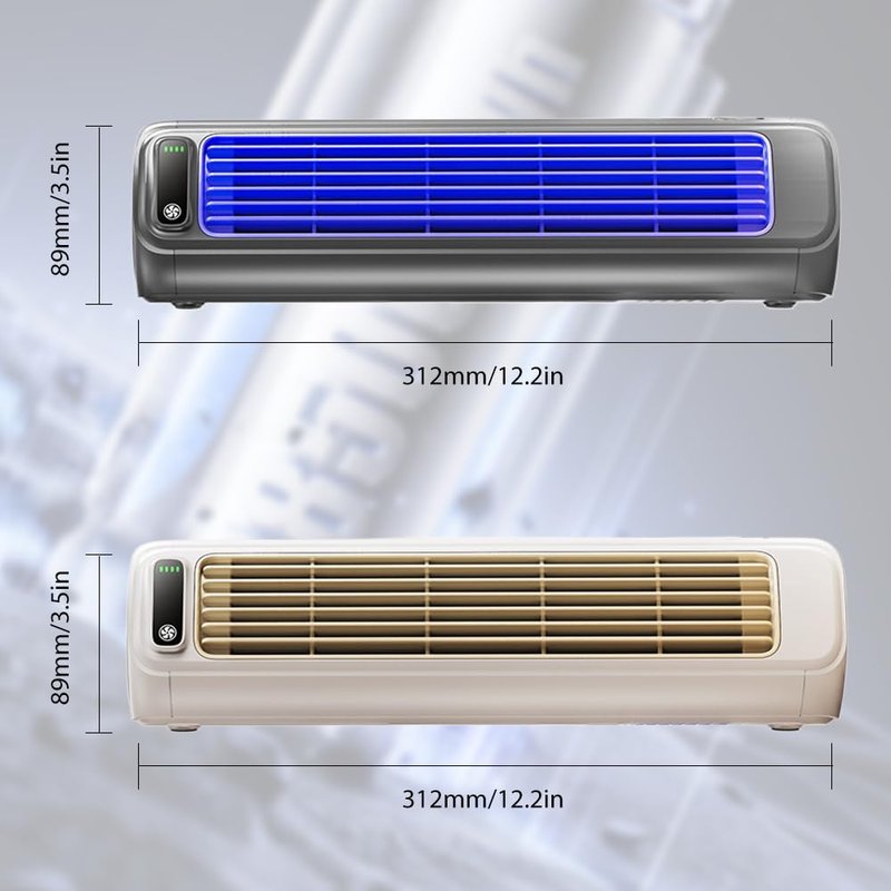 Portable Air Conditioner Cooling Fan Quiet with 3 Speeds, 2026 Upgraded Portable Handheld Turbo Fan, Adjustable Speed Fan for Bedroom, USB Desk Fan for Office Worker (Grey)