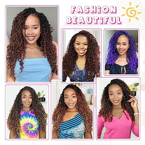 Fulcrum Goddess Locs Crochet Hair 18 Inch, 8 Packs New Faux Locs Crochet Hair for Black Women, Crochet locs with Curly Ends (18Inch (Pack of 8), 1B/30/27#)