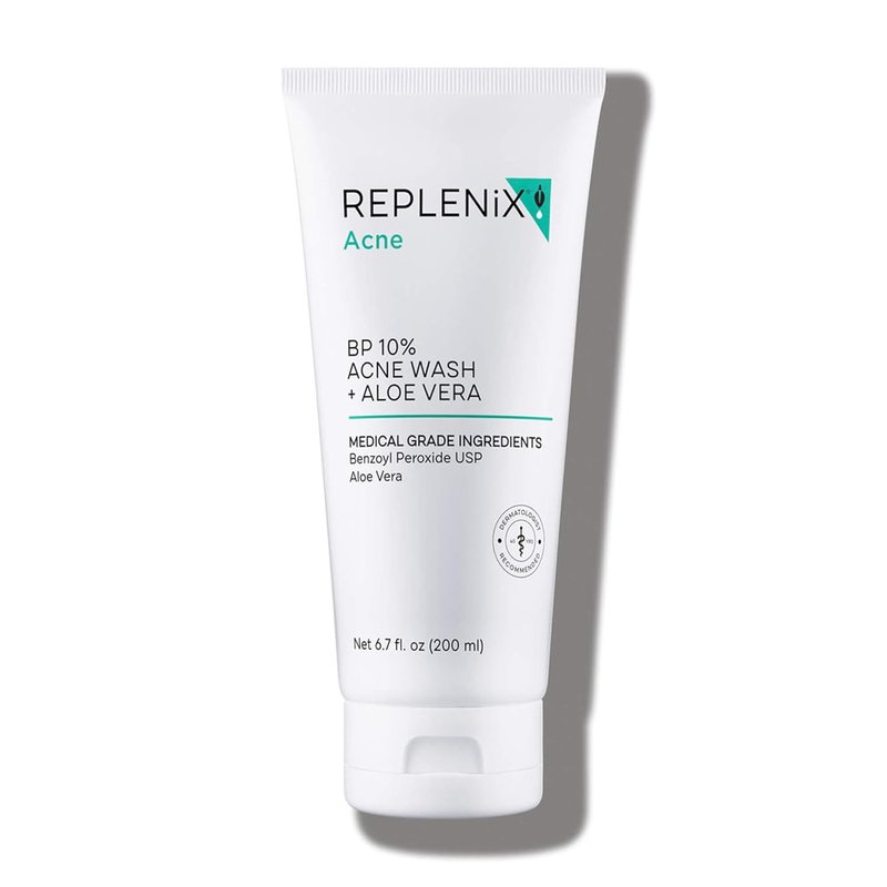 Replenix BP Acne Face Wash - 6.7 Fl Oz Benzoyl Peroxide Cleanser for Acne-Prone Skin | Non-Oily, Gentle Pore Refining