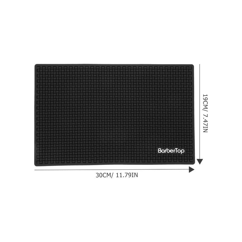 Angoily Barber Mat Silicone Anti-Slip Pad for Salon Station Organizer Hair Styling Tools Heat Resistant Waterproof Countertop Work Mat 11.81X7.48 Inch