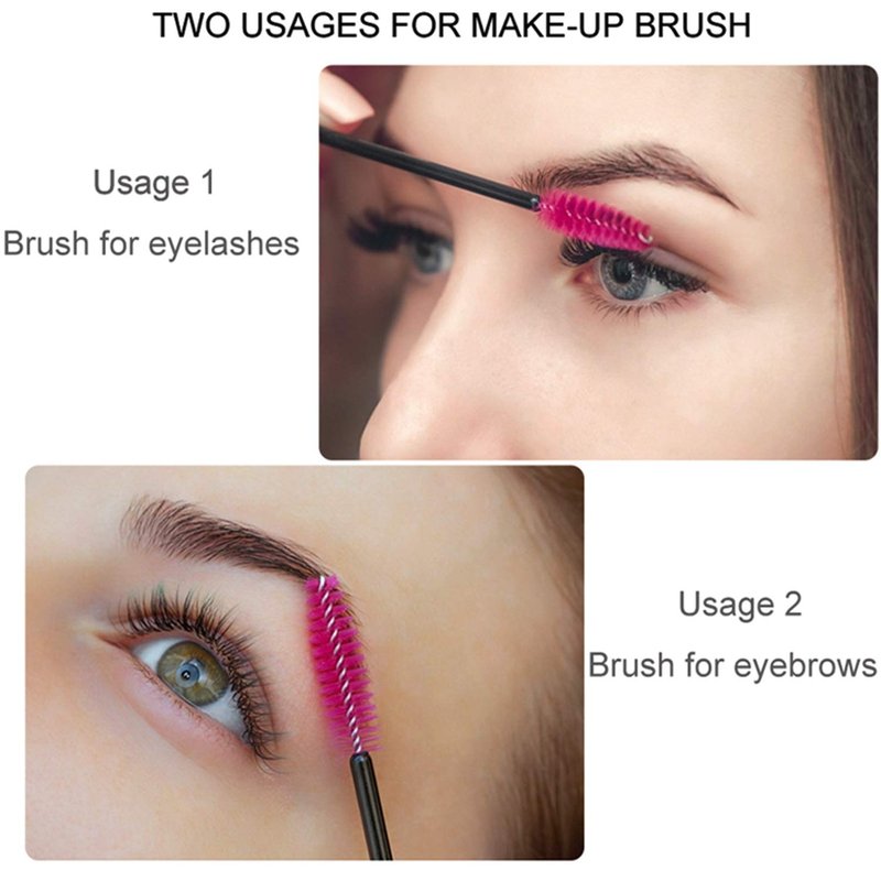 Disposable Eyelash Mascara Brushes - 100PCS for Eyelash Extensions & Makeup | Rose Color
