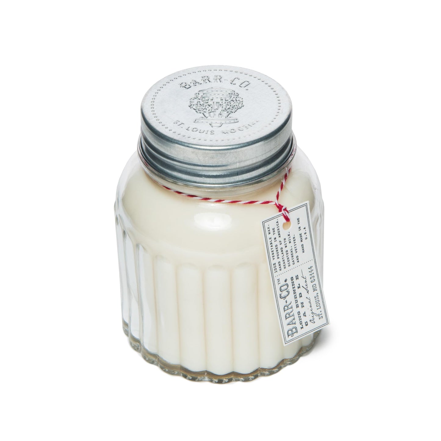 Barr-Co. Original Scent Apothecary Jar Candle, Soothing Milk, Vanilla & Oat Aroma, 100% Vegetable & Soy Wax Candles for Home, 120-Hour Burn Time, Clean Burning Candles, 20 oz