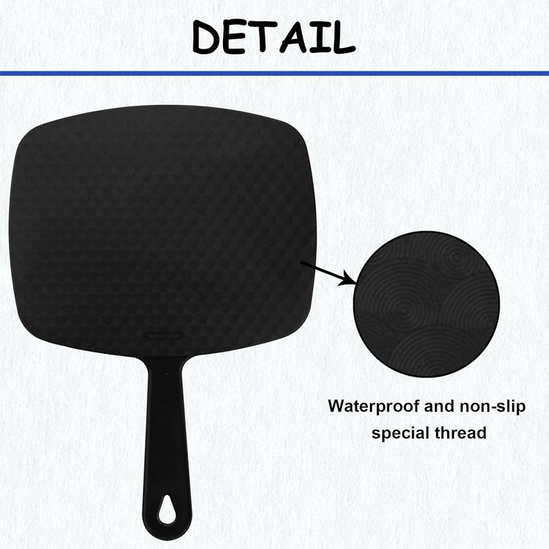 Nutair Hand Mirror, Handheld Vanity Mirror with Hanging Hole in Handle Black 7.4" W x 10.4" L