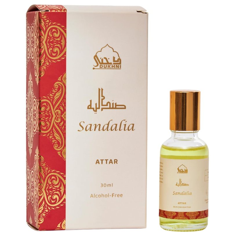 Dukhni Sandalia Attar Oil Arab perfume oils for men and women | 30ml Pure roll on perfume, sandal, sandalwood oil fragrance | Eid, Ramadan Hampers & Gifts, Vegan Islamic Scents