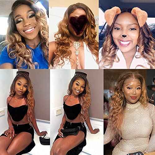 Ombre Human Hair Bundles 1B27 Honey Blonde Bunldes Body Wave Bundles Human Hair Wet And Wavy Bundles Real Unprocessed Virgin Weave Hair For Black Women(30 30 30) inch