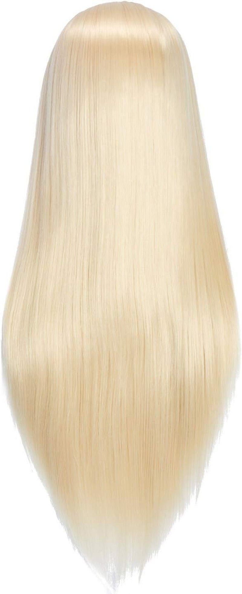 Mannequin Head Hair Styling Training - 26"-28" Cosmetology Doll with Synthetic Fiber Hair & Clamp Holder