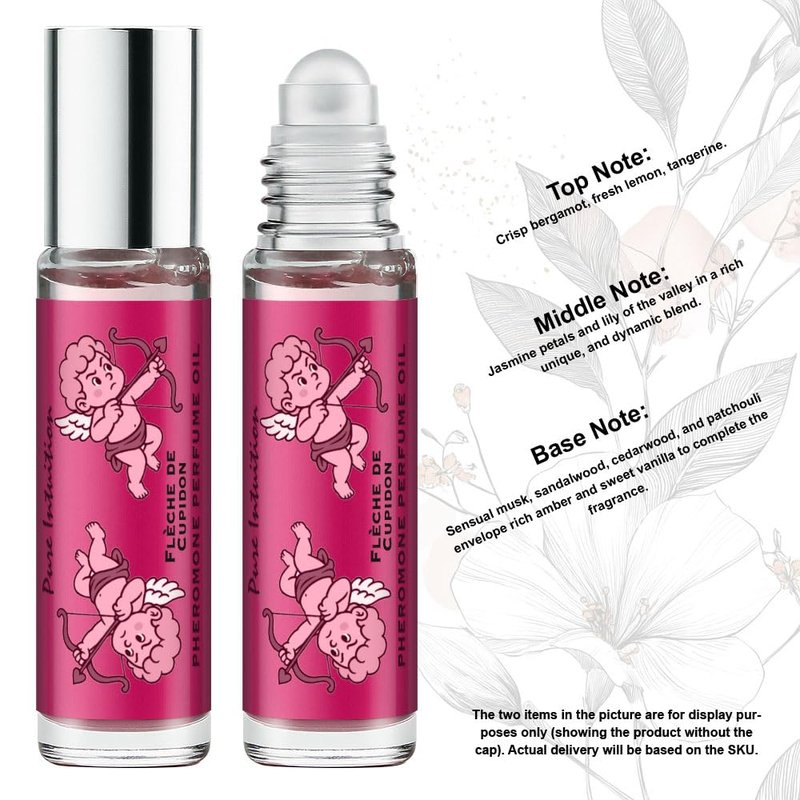 Pure Intuition Flèche de Cupidon Pheromone Cologne for Women Perfume Oil for Her Floral and Fruity Notes Long-lasting - Travel Sized Portable (0.34 fl. oz Roll On)