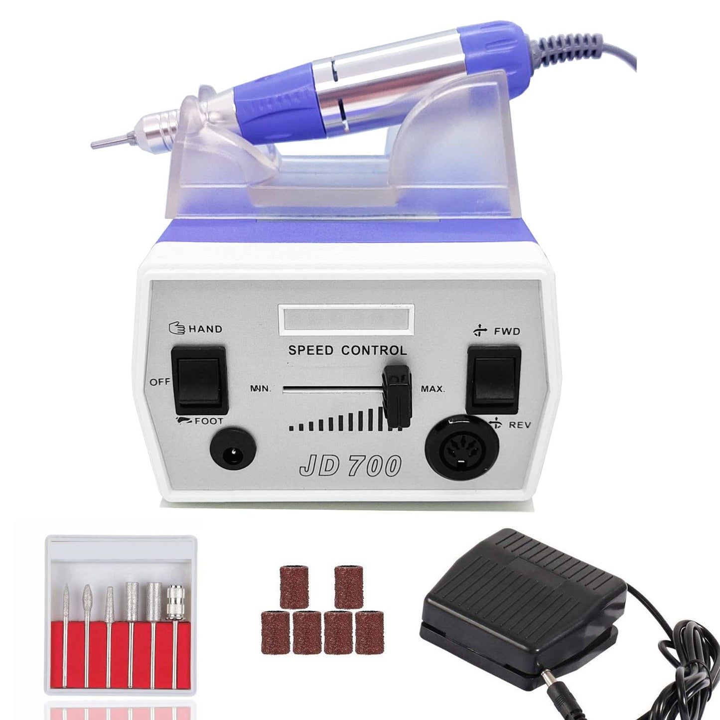 Upgraded Nail Drill Electric Nail File, JD700 Nail Drills for Acrylic Nails Professional 30000RPM Manicure Pedicure Grinding Tools Acrylic Nail Drill for Nail Dip Kit Acrylic Powder Poly Nail Gel B-01
