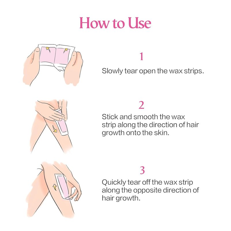 Regine Switzerland Wax Strips for Effortless Hair Removal - No Heat Needed, 20 Large & 40 Small Strips