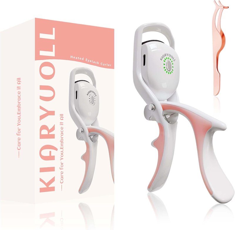 Electric Heated Eyelash Curler Kit Hot Lash Therapy Professional Eyelash Tools Battery Powered Lash Lifter Rechargeable Clamp for Various Eye Types Plastic Material (Colour White)