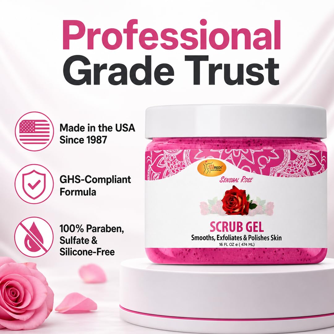 SPA REDI Exfoliating Scrub Gel – Dual-Action Pedicure Treatment for Callus Removal & Hydration, The One-Step Pedi Transformation for a 'Wow' Transformation Without Irritation 16 Oz
