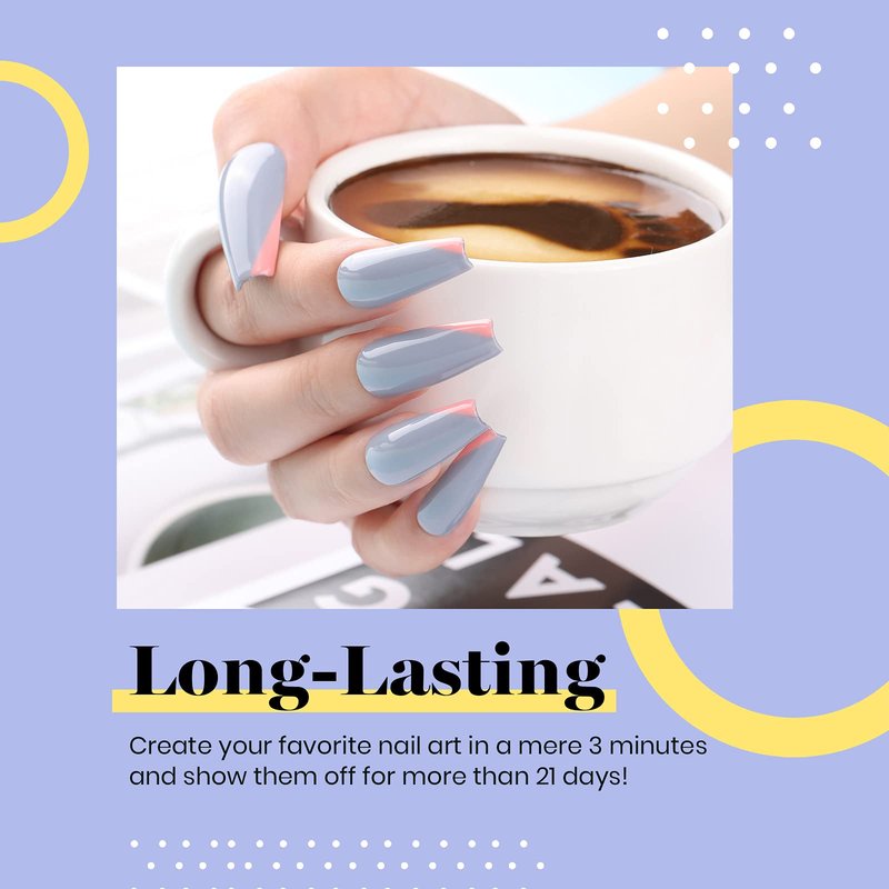 Beetles Grey Gel Nail Polish, 15ml Summer Grey Blue Gel Polish Soak Off UV LED Nail Lamp Nail Art Manicure Salon DIY Home 0.5Oz Nail Polish for Women