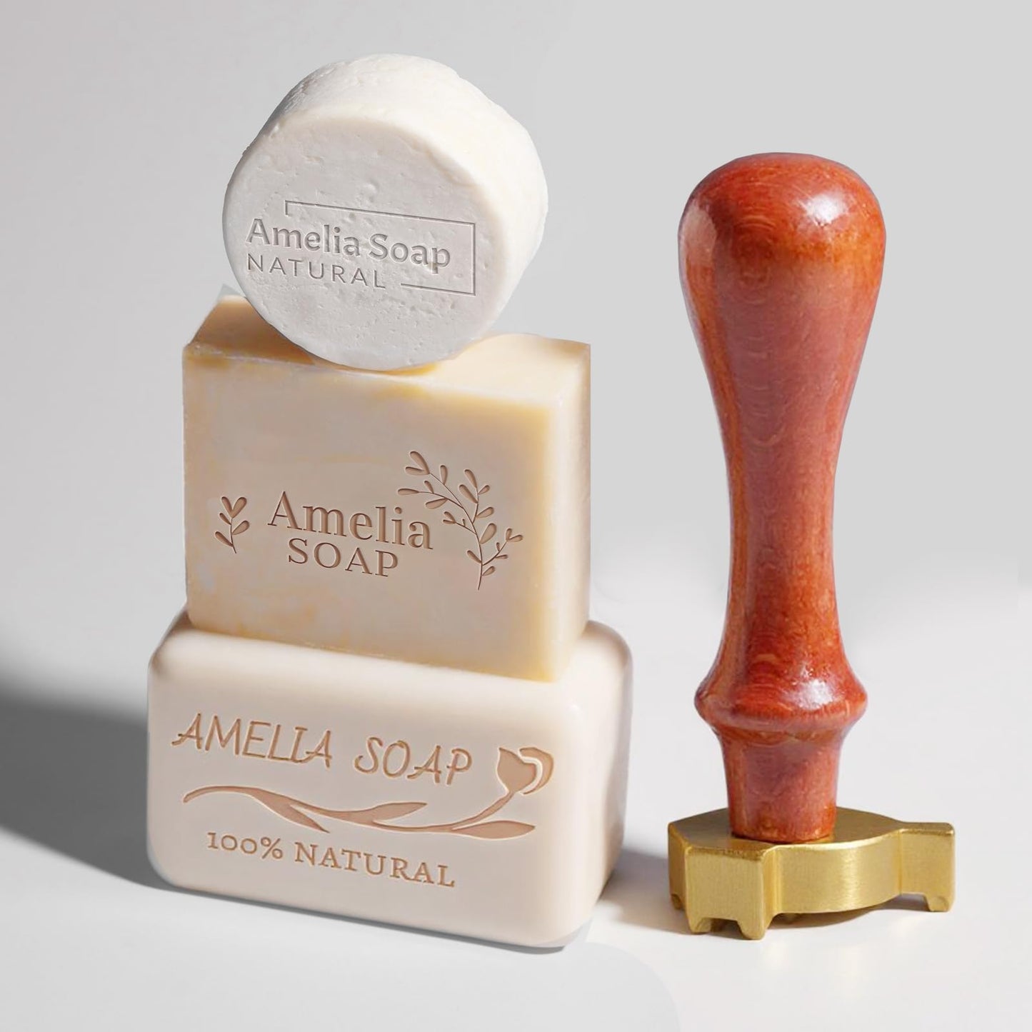 Velba Custom Soap Stamp for Handmade Soap, Personalized Logo, Text & Design | DIY Soap Maker Essential | Reusable Branding Tool for Small Business, Wedding Favors & Craft Gifts