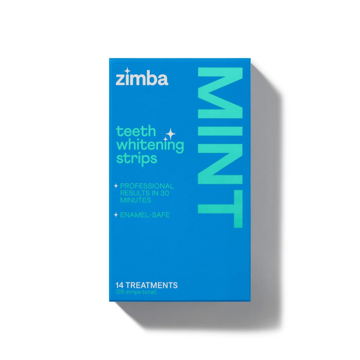 Zimba Teeth Whitening Strips Vegan Whitening Strip Enamel Safe Teeth Whitening Hydrogen Peroxide Teeth Whitener for Coffee, Wine, Tobacco, and Other Stains, 28 Strips (14 Day Treatment), Mint