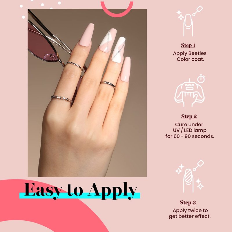 Beetles Neutral Gel Nail Polish, 15ml Skin Nude Color Soak Off Gel Polish, Nail Art U V Lamp Manicure Salon DIY at Home