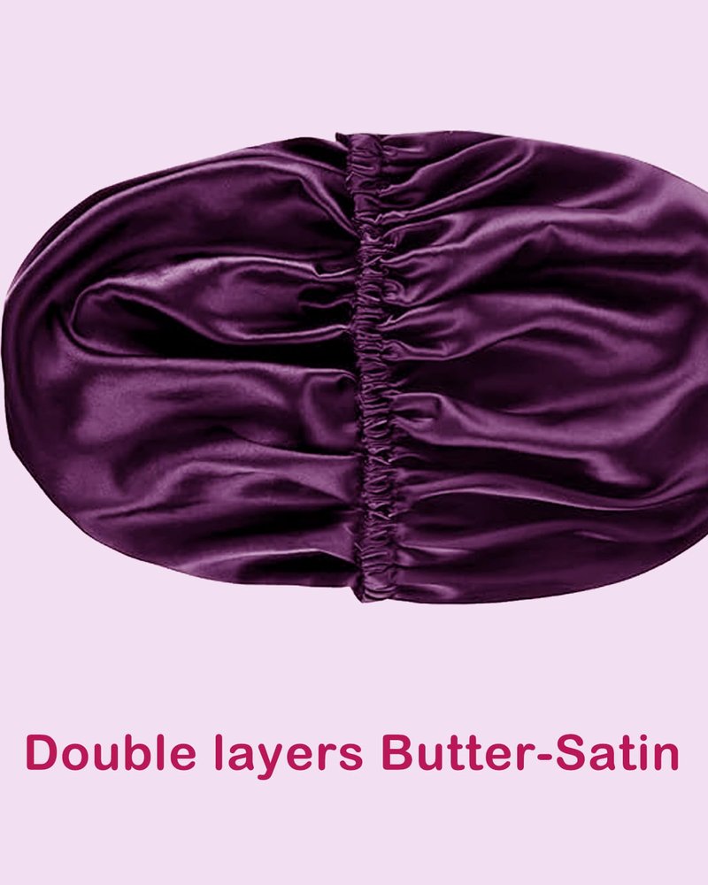 3Pcs Satin Bonnet Hair Bonnets For Sleeping Silky Bonnet Womens Curly Hair Sleep Caps For Women Silk Night Cap