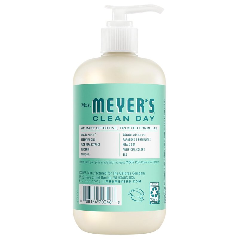 Mrs. MEYER'S CLEAN DAY Liquid Hand Soap Mint 12.5 Fl Oz (Pack of 3)