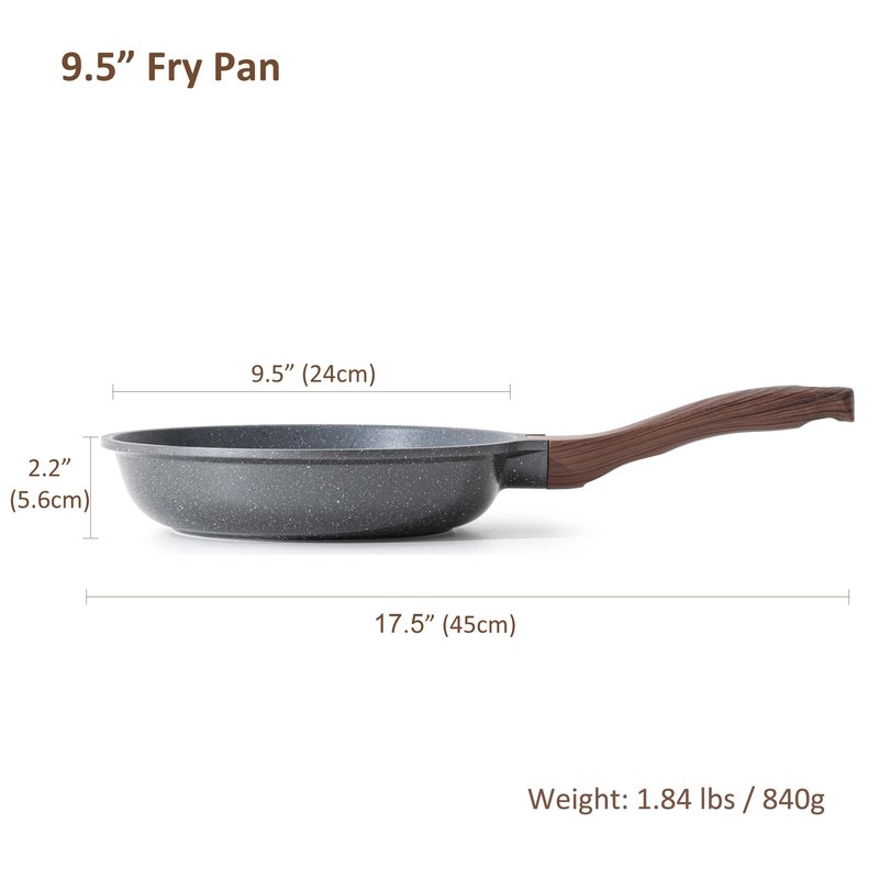 SENSARTE Nonstick Frying Pan Skillet, Swiss Granite Coating Omelette Pan, Healthy Stone Cookware Chef's Pan, PFOA Free (9.5 Inch)