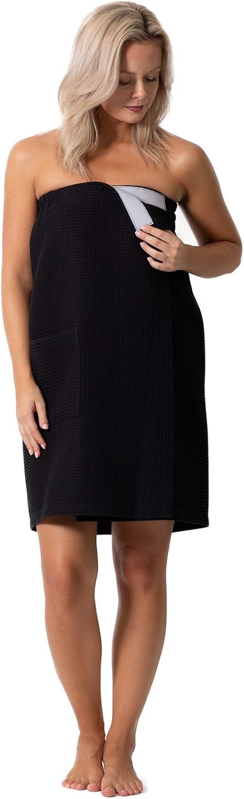 Robe Direct Quick Dry Waffle Spa Bath Wrap - Lightweight, Adjustable Closure, Elastic Top