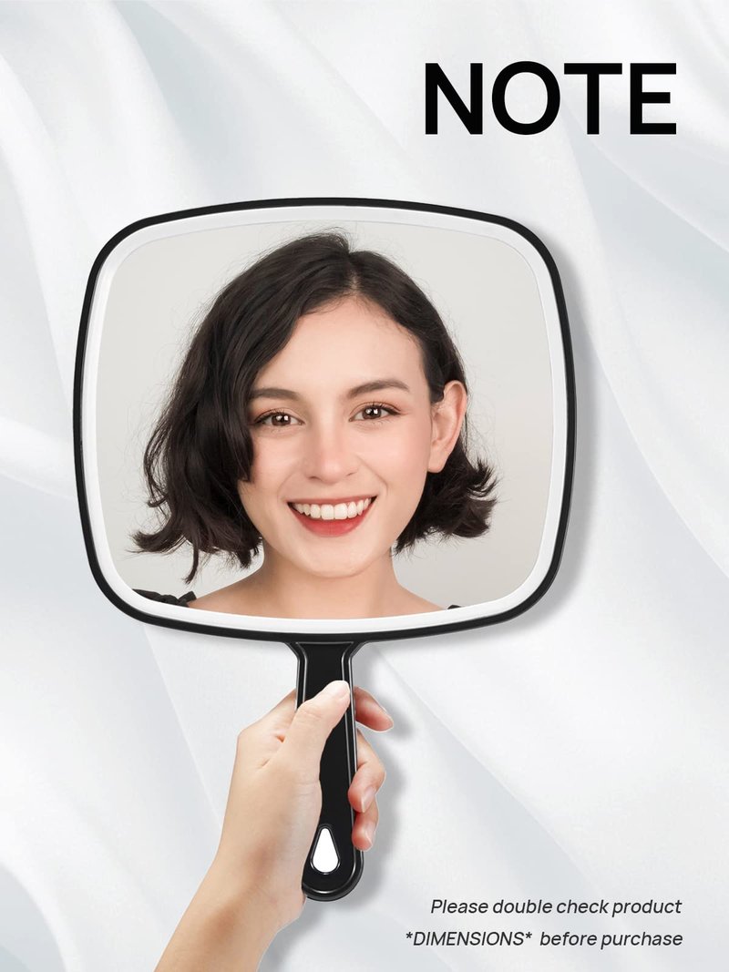 OMIRO Hand Mirror, Extra Large Black Handheld Mirror with Handle, 12.4" L x 9" W