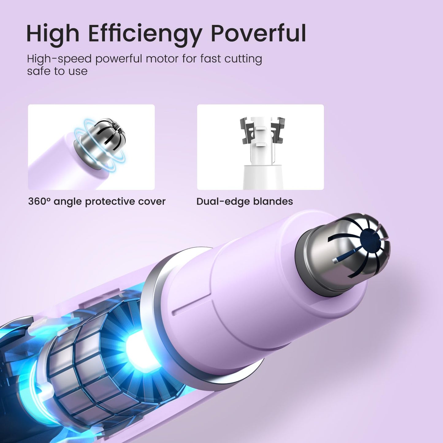 Yinowt Ear and Nose Hair Trimmer for Women, 2026 Professional Painless 2 in 1 USB Rechargeable Eyebrow & Facial Hair Trimmer, Precision Tool with Powerful Motor and Dual-Edge Blades, IPX7 Waterproof