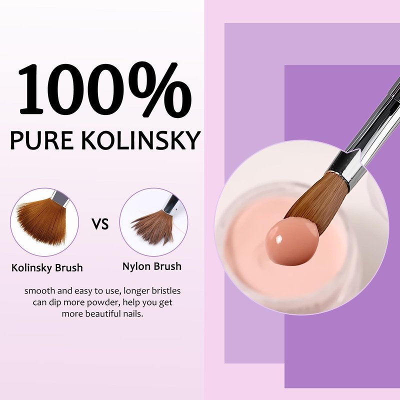 Acrylic Nail Brush - 100% Kolinsky Sable Hair Brush for Acrylic Application - Professional Salon-Grade Tools with Box for Nail Art, Extensions & 3D Carving