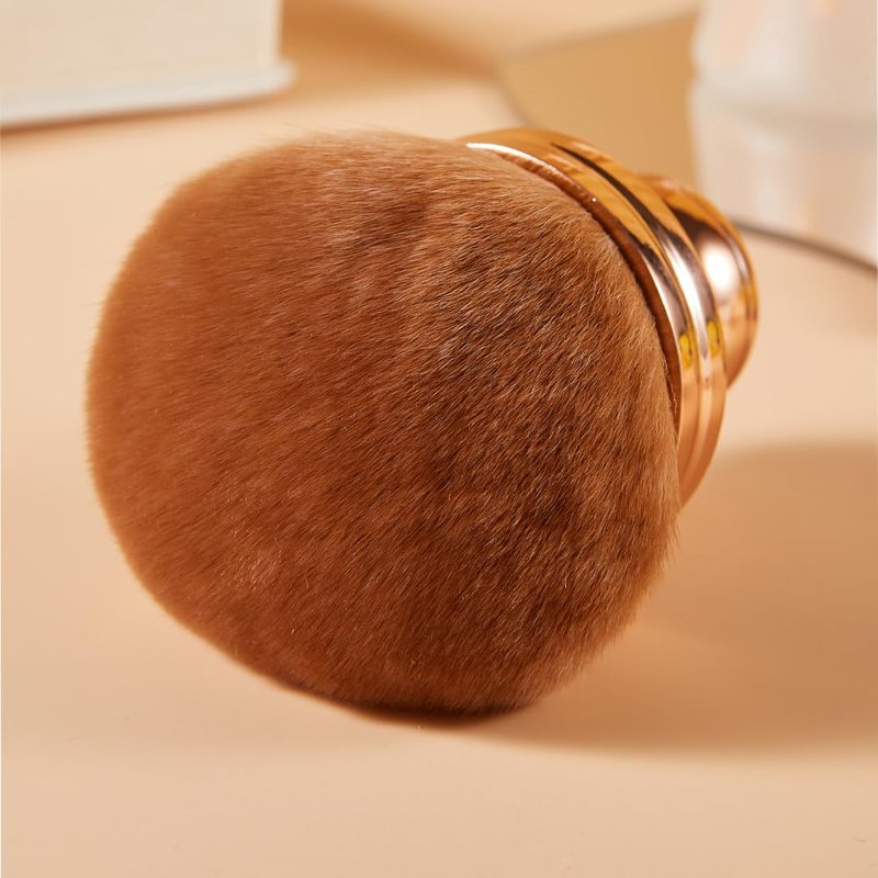 COSHINE Extra Large Rose Gold Self Tanning Blend Brush, 3 Inch Width Professional Kabuki Powder, Foundation, Blusher, Bronzer, Self-tanner Face and Body Brush
