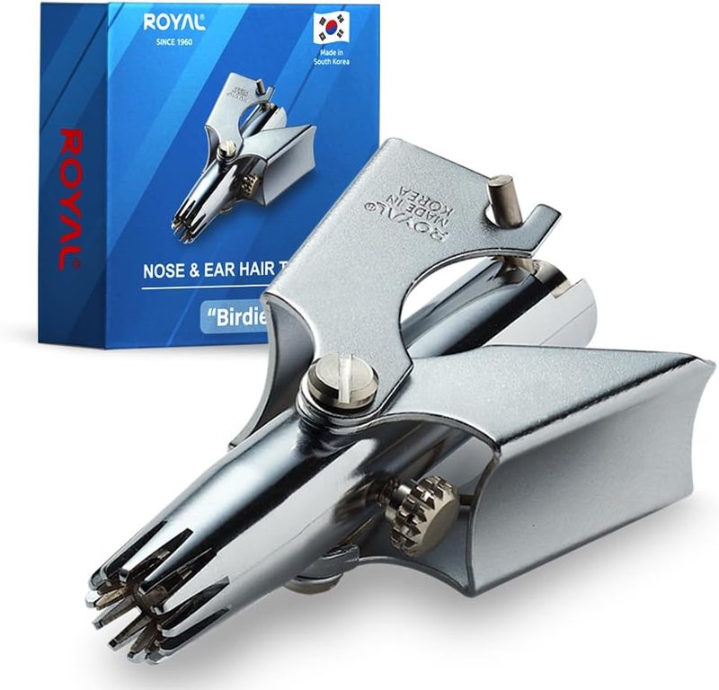 Royal Nose Hair Trimmer for Men - Manual, Battery-Free, Water-Resistant, Painless ET-4 with 12 Dual-Edged Blades