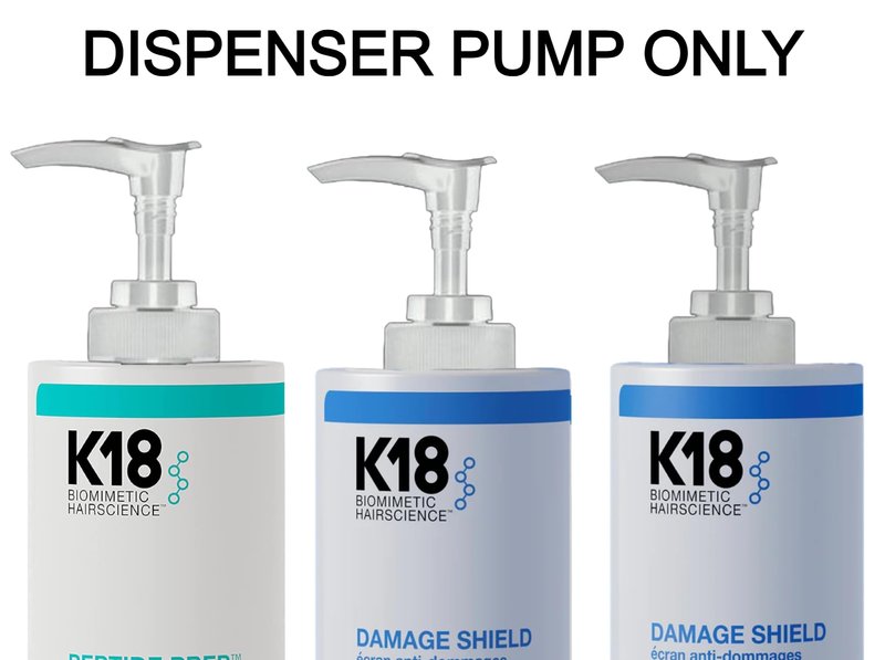 One Single Dispenser Pump Compatible with 8.5 oz / 250 ml, K18 Peptide Prep Detox Shampoo, K 18 Damage Shield pH Protective Shampoo & K-18 Damage Shield Protective Conditioner by Ultra Essentials