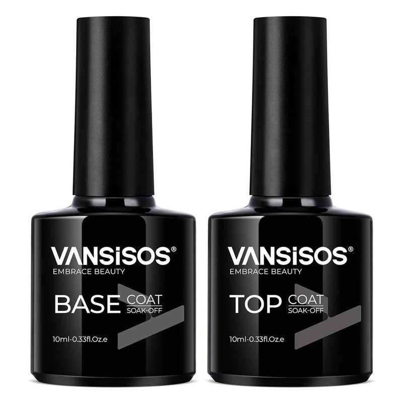 Skiennix Gel Polish Starter Kit - 10ML Clear Top & Base Coat - Long-Lasting Shine & Quick-Dry Finish