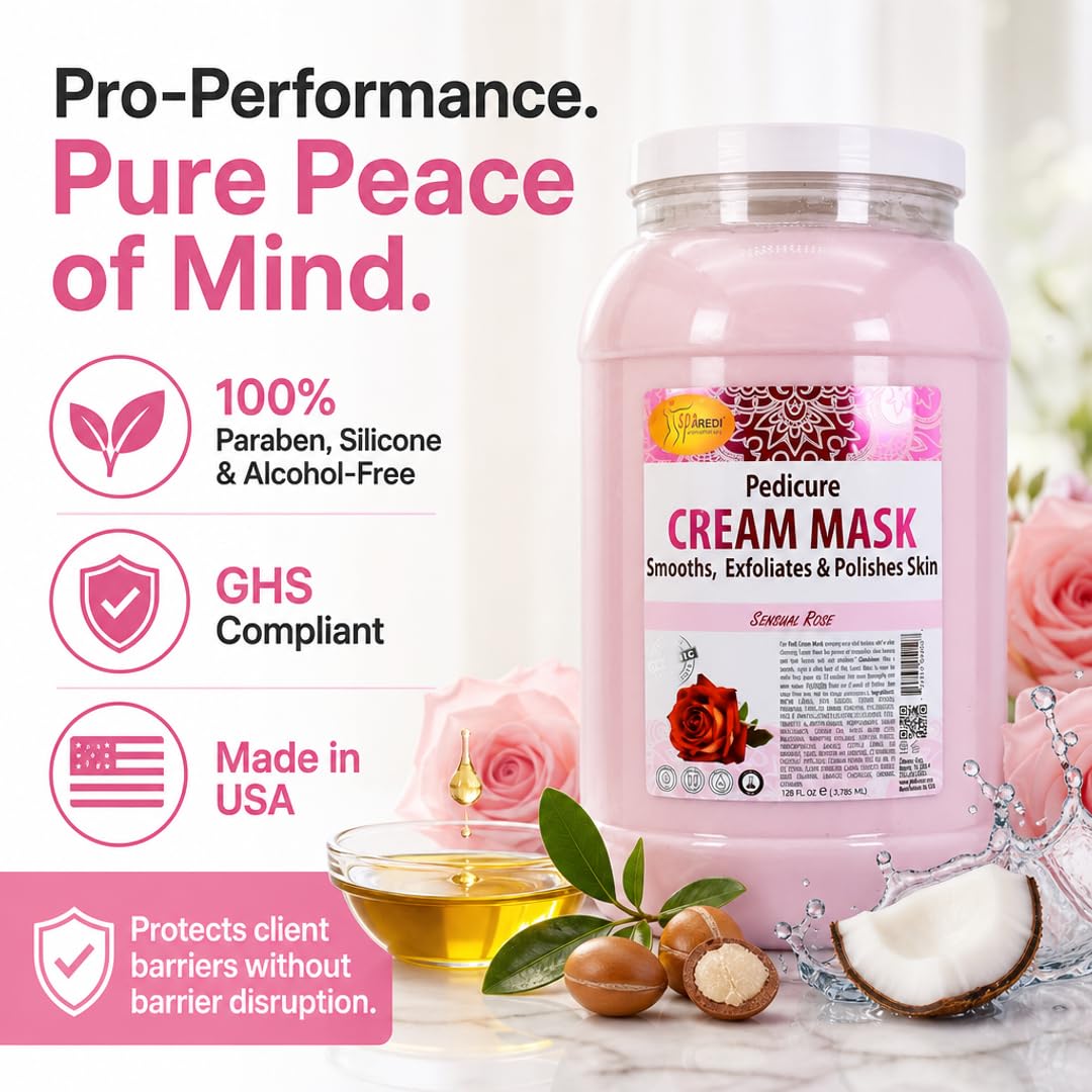 SPA REDI Professional Cream Mask – Spa-Grade Skin Hydration, Nourishment & Relaxation | Pro-Performance. Pure Peace of Mind. | Superior Client Satisfaction & GHS Safety 128 Oz