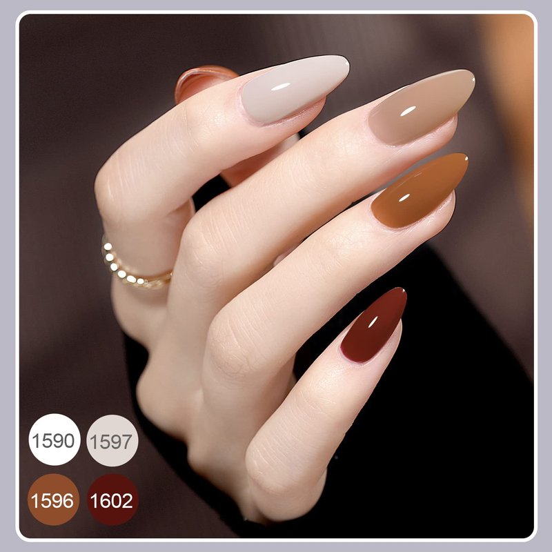 42 Pcs Gel Nail Polish Kit - Pink, White, Red & Nude Colors | Glossy & Matte Top Coat for Salon & DIY Manicure