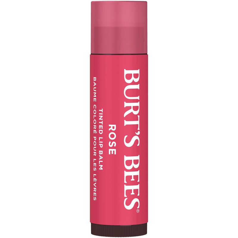 Burt's Bees Lip Tint Balm with Long Lasting 2 in 1 Duo Tinted Balm Formula,Color Infused with Deeply Hydrating Shea Butter for a Natural Looking Buildable Finish,Petal Rose,2 Count (Pack of 8)