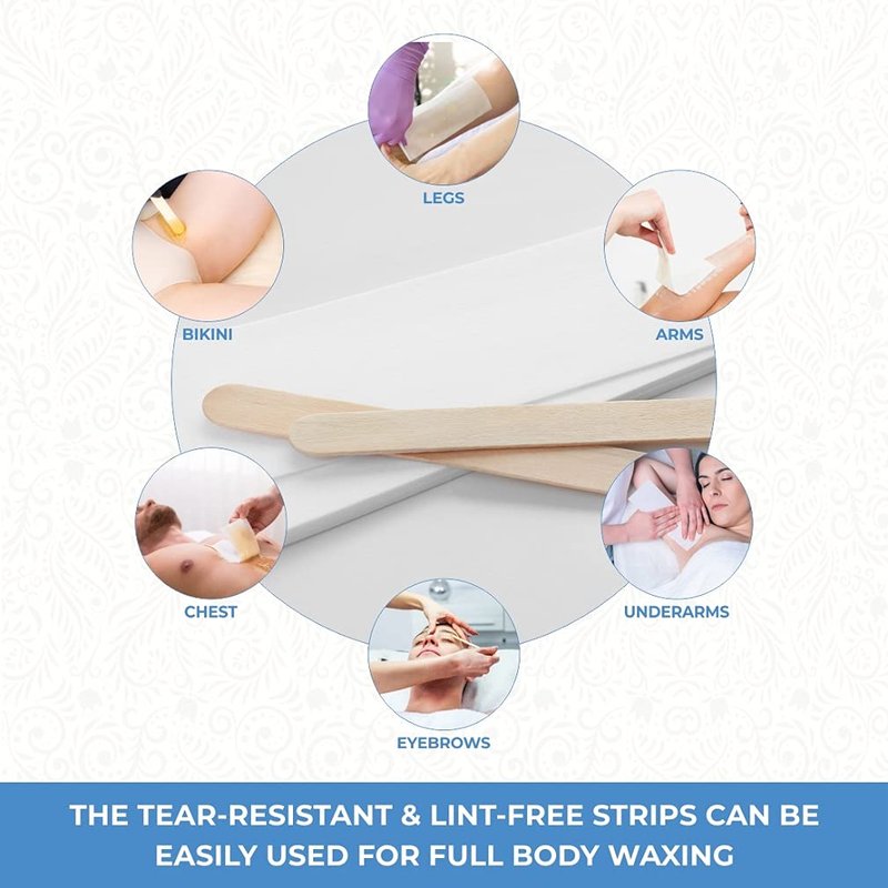 ForPro Professional Collection Non-Woven Epilating Strips, White, Tear-Resistant, Pre-Cut Strips For Hair Removal, 3" W x 9" L, 500-Count